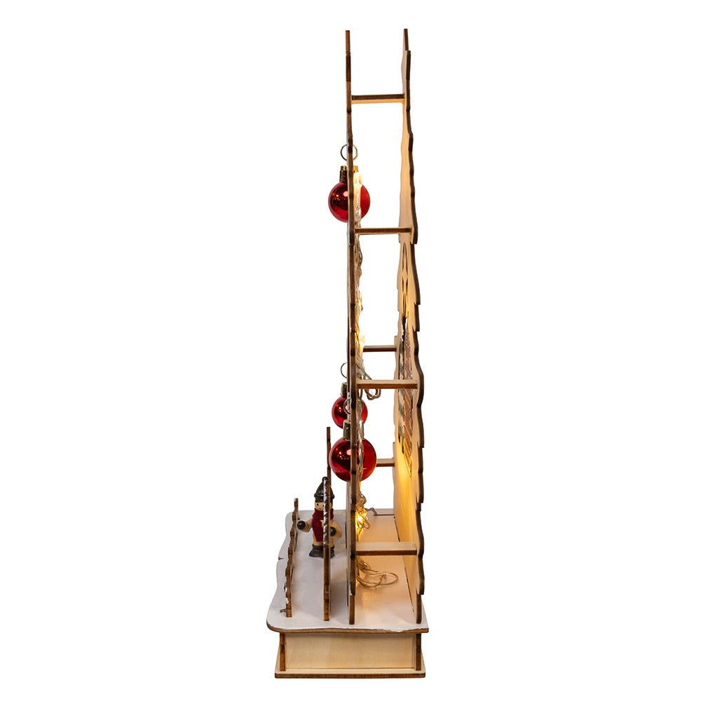 Kurt Adler 13-Inch Battery Operated LED Lighted Tree With Village Scene Table Piece